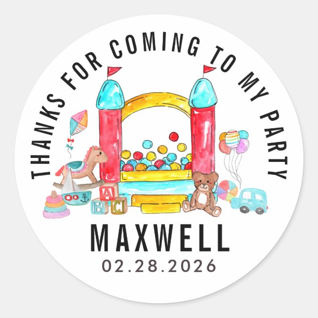 Adesivo Bonito Salto Salto Salto Kid Obrigado Aniversário (Frente)