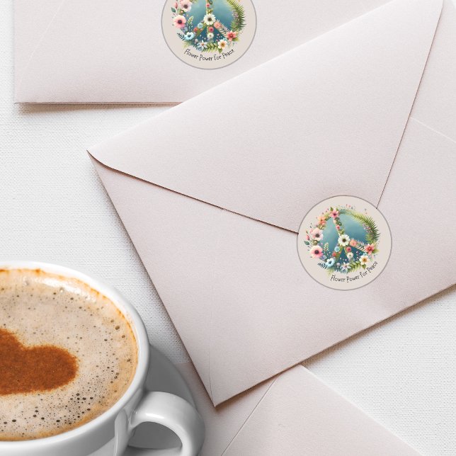 Adesivo Bonito símbolo de paz "Flor Power for Peace" (Criador carregado)