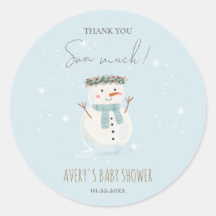 Adesivo Bonito Snowman Obrigado A Neve Muito Grande