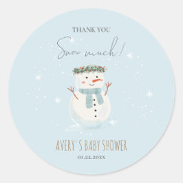 Adesivo Bonito Snowman Obrigado A Neve Muito Pequeno