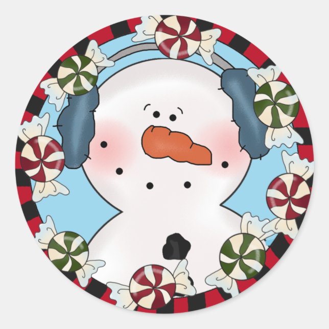 Adesivo Bonito Snowman Stickers (Frente)