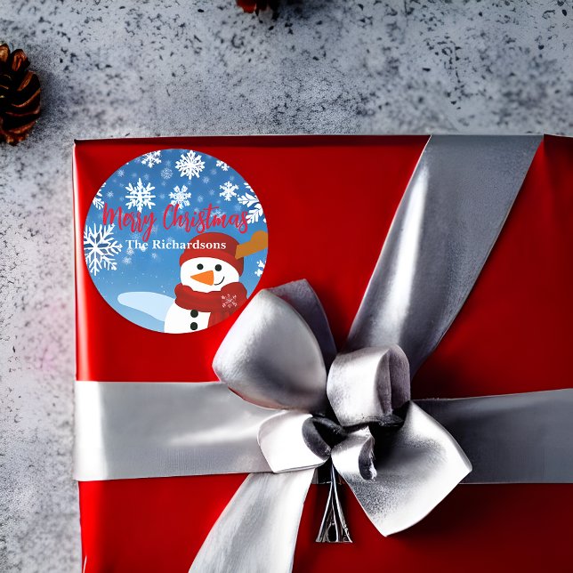 Adesivo Bonito Snowman Winter Wonderland Feliz Natal (Criador carregado)