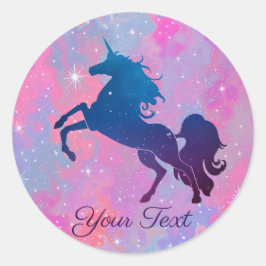 Adesivo Bonito Texto Personalizado Cor-de-Rosa/Galáxia Rox