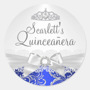 Adesivo Bonito Tiara e Arco Blue Quinceanera Sticker