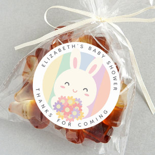 Adesivo Bonito, um coelho está no caminho do Chá de fralda