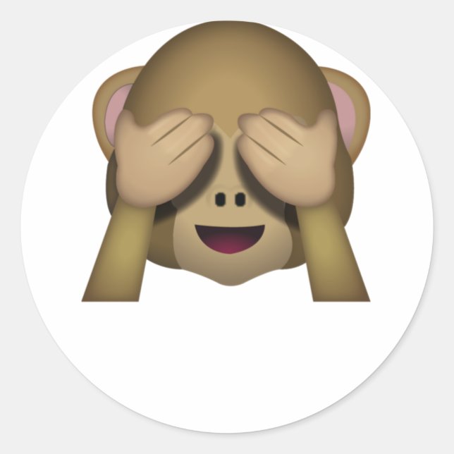 Adesivo Bonito Ver Nenhum Macaco-Mau Emoji (Frente)
