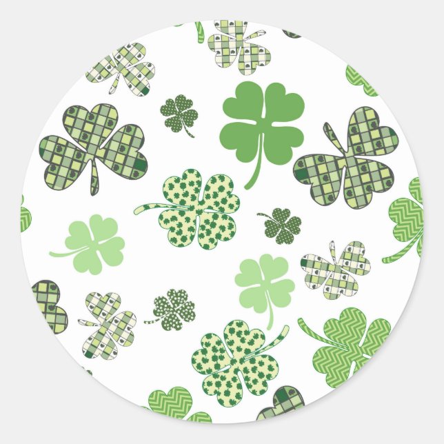 Adesivo Bonito White e Green Clovers da Irlanda (Frente)