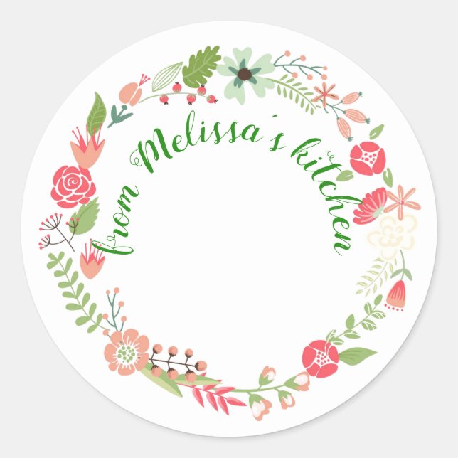 Adesivo Bonito Wreath da Cozinha (Frente)