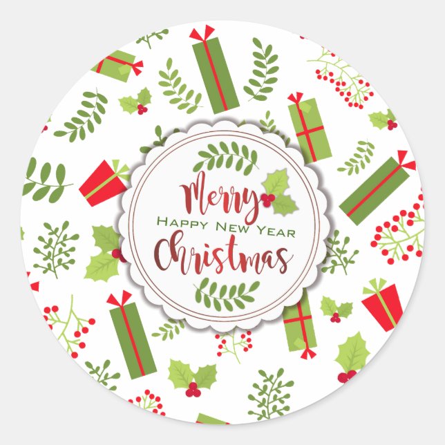 Adesivo Bonitos presentes de Natal (Frente)