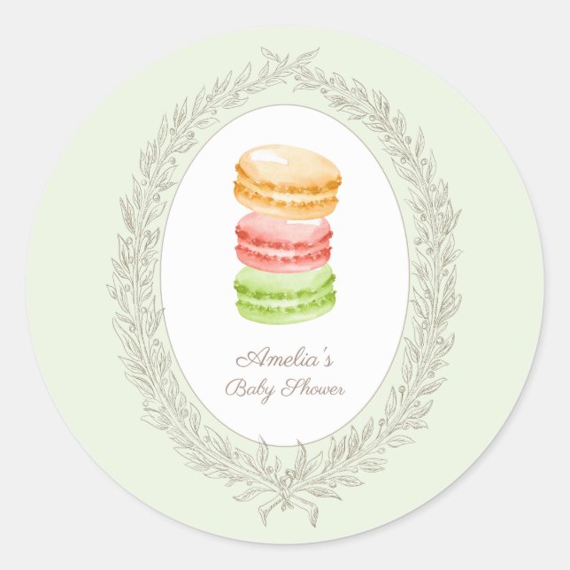 Adesivo Bonjour Bebe French Patisserie Macaroons Green (Frente)