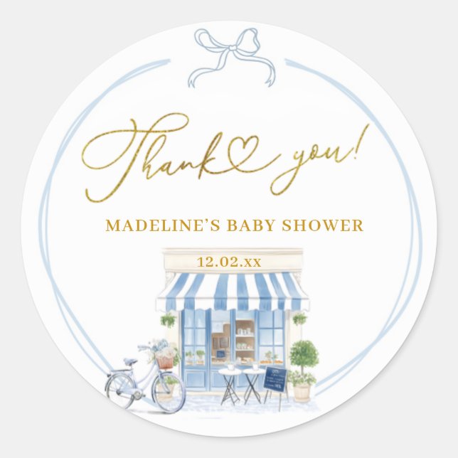 Adesivo Bonjour bébé Parisan café Obrigado Stickers (Frente)