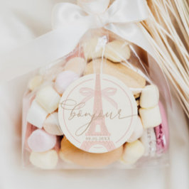 Adesivo Bonjour Bébé Pink Paris Eiffel Baby Shower
