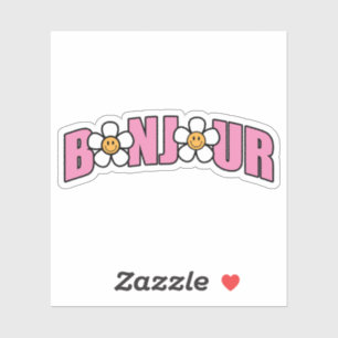 Adesivo Bonjour, Bom Dia Em Francês