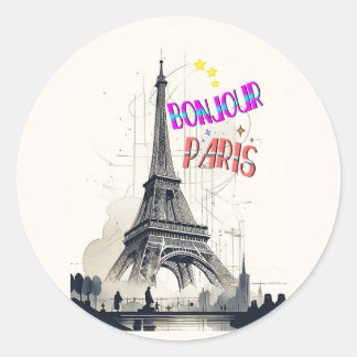 Adesivo Bonjour Colorful Paris