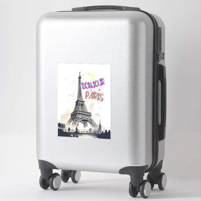 Adesivo Bonjour Colorful Paris (Mala)