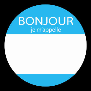 Adesivo Bonjour je m'appelle Alô francês