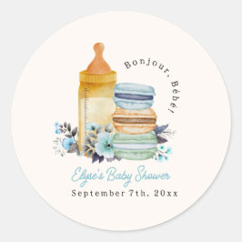 Adesivo Bonjour Macarons & Milk Boy Baby Shower