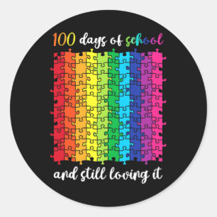 Adesivo Bons 100 Dias De Escola E Ainda Adorando Feliz