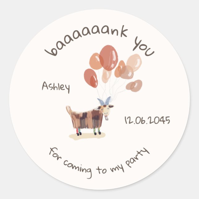 Adesivo Bons animais, bonitos, Bobo, humor, cartoon Aniver (Frente)