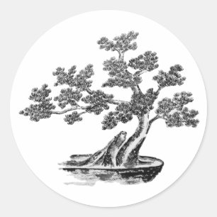 Adesivo Bonsai - Estilo chinês - preto e branco