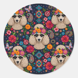 Adesivo Boo22 Artista Poodle Boho Floral – Poodle Colorido