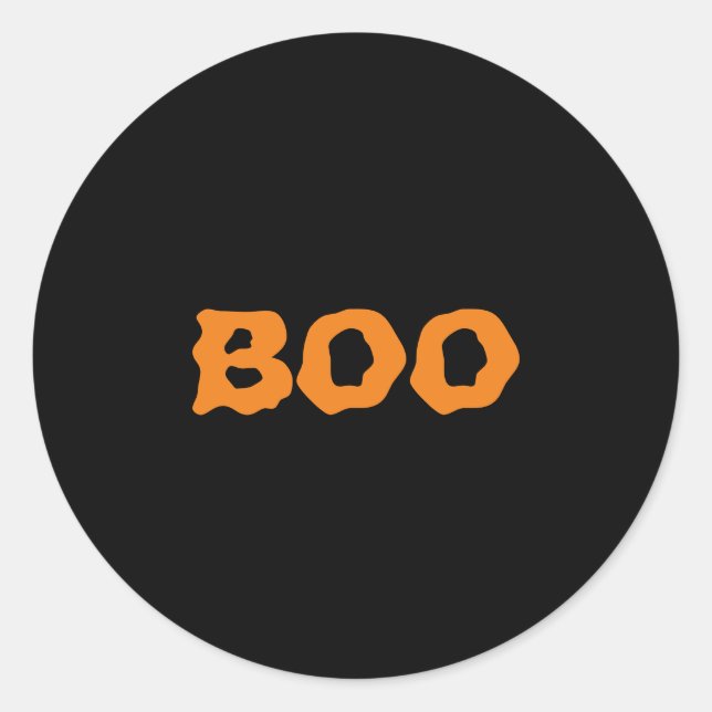 Adesivo Boo Black Orange Spooky Halloween (Frente)