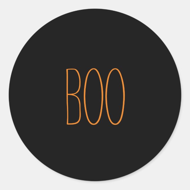 Adesivo Boo Black Orange Spooky manuscrito Halloween (Frente)