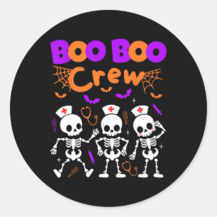 Adesivo Boo Boo Crew Enfermeira Dançando Esqueletos Hallow