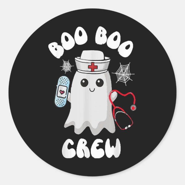 Adesivo Boo Boo Crew Nurse Ghost Dia de as Bruxas engraçad (Frente)