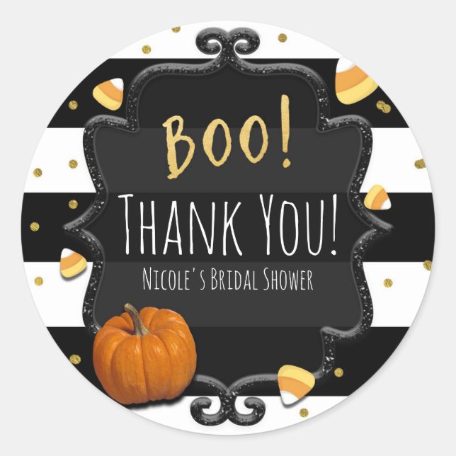 Adesivo Boo! Candy Corn Halloween Party Stickers (Frente)