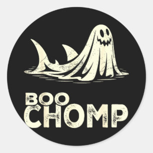 Adesivo Boo chomp – tubarão fantasma engraçado halloween r
