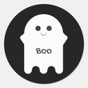 Adesivo Boo de Cartoon Fantasma Branco