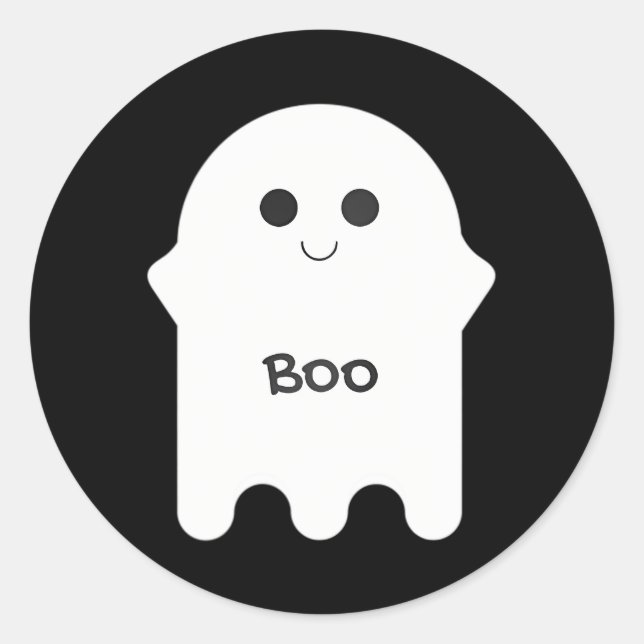 Adesivo Boo de Cartoon Fantasma Branco (Frente)