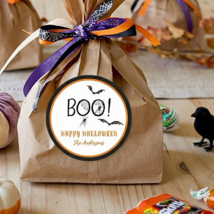 Adesivo BOO Feliz Tratamento de Halloween