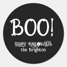 Adesivo Boo fofo osso de função abóbora Halloween