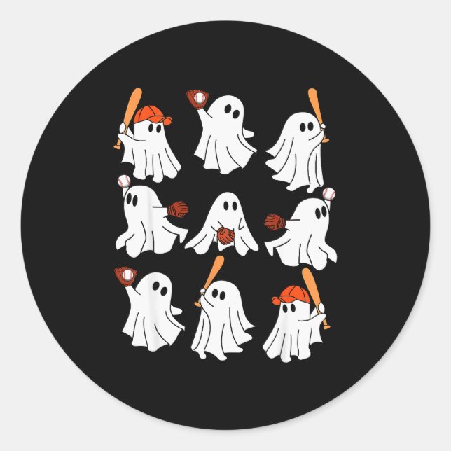 Adesivo Boo Ghost Halloween Baseball Happy Halloween Baseb (Frente)