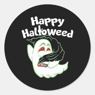 Adesivo Boo Ghost Smoking Weed ThHappy Halloweed