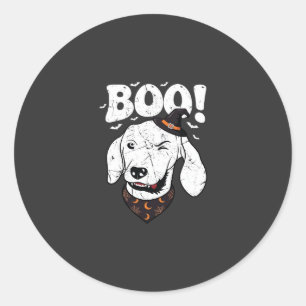 Adesivo Boo Halloween Cachorro Bruxa Chapéu Morcegos