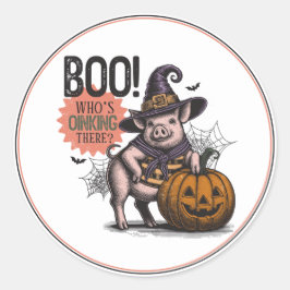 Adesivo Boo Halloween Pig E Pumpkin