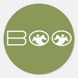 Adesivo Boo Halloween Stickers, verdes e brancos