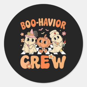 Adesivo Boo Havior Crew Cute Halloween Terapista Fantasma