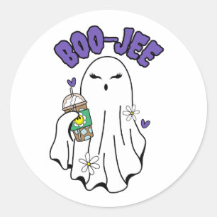 Adesivo Boo-Jee Cute halloween Ghost com café gelado