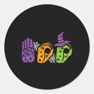 Adesivo Boo Mãos Símbolo Americano Orgulho Asl Hallowe