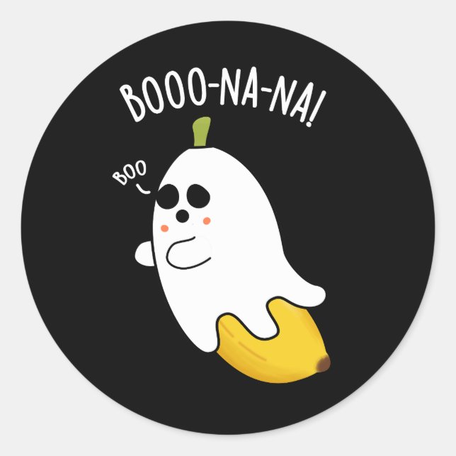 Adesivo Boo-nana Funny Ghost Banana Pun Dark BG (Frente)