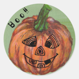 Adesivo Boo Pumpkin round sticker, selador de envelopes