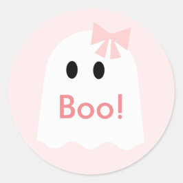 Adesivo Boo! Rosa Fantasma das Halloween