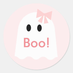 Adesivo Boo! Rosa Fantasma das Halloween