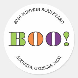 Adesivo Boo! Rótulo de Endereço de Retorno de Halloween