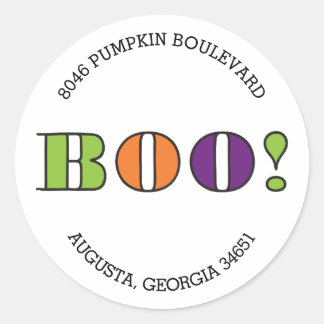 Adesivo Boo! Rótulo de Endereço de Retorno de Halloween