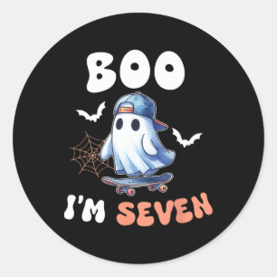 Adesivo Boo, sou Sete Ghost Skateboard 7 Birthday Hallow
